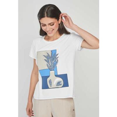 camiseta mujer dandara manga corta blanca
