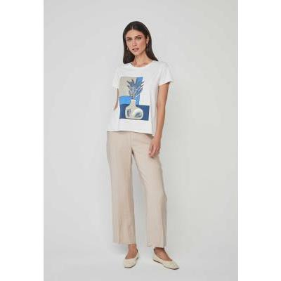 camiseta mujer dandara manga corta blanca