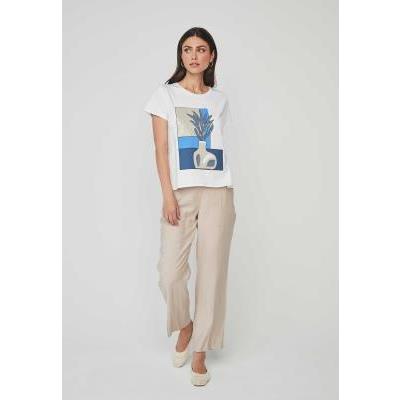 camiseta mujer dandara manga corta blanca