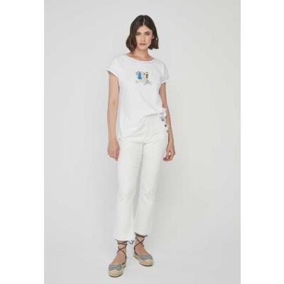 camiseta blanca bonita dandara mujer manga corta detalle