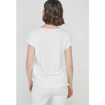 camiseta blanca bonita dandara mujer manga corta detalle