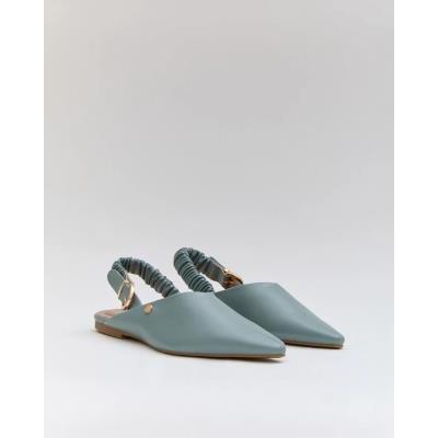 zapato mujer pala destalonada puntera azul