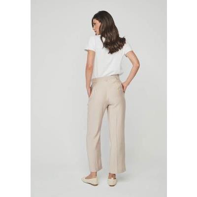 pantalon mujer beige recto