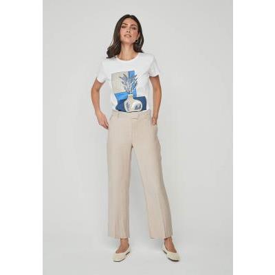 pantalon mujer beige recto