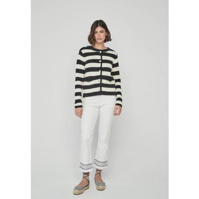 pantalon mujer crop blanco bordado