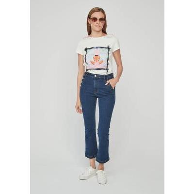 pantalon vaquero mujer crop botones