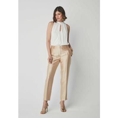 pantalon traje dorado pitillo