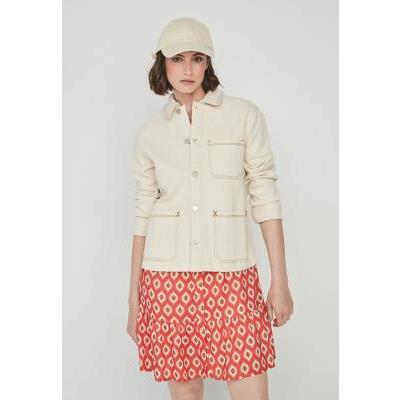 cazadora loneta beige mujer