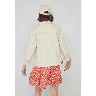 cazadora loneta beige mujer