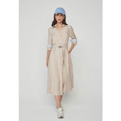 vestido camisero beige