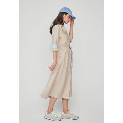 vestido camisero beige