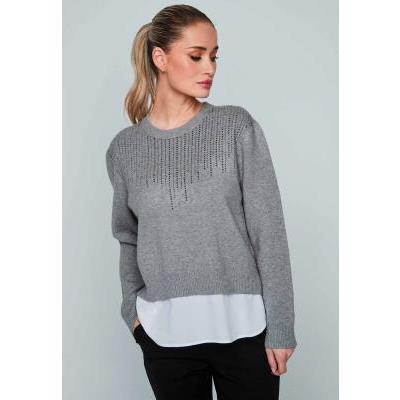 jersey punto detalles strass falsa camisa