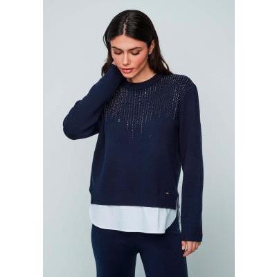 jersey punto detalles strass falsa camisa