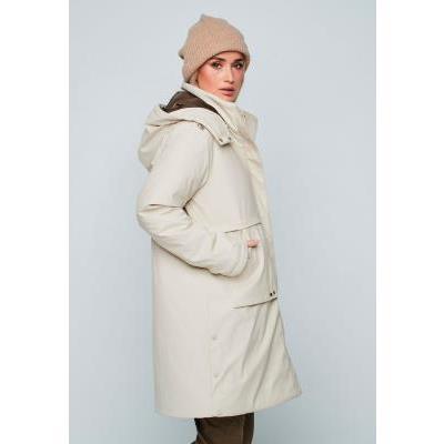 parka capucha beige dandara mujer
