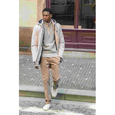 parka beige hombre capucha barato