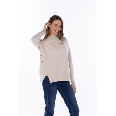 jersey semicisne botones beige