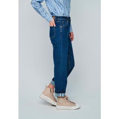 jeans tiro alto recto