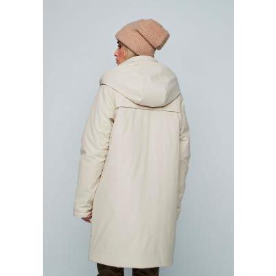 parka capucha beige dandara mujer