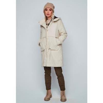 parka capucha beige dandara mujer