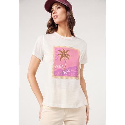 camiseta blanca mujer estampada
