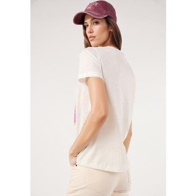 camiseta blanca mujer estampada