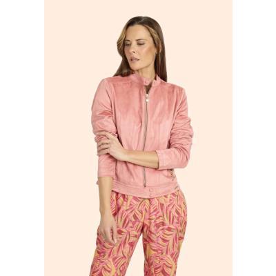 cazadora antelina mujer coral