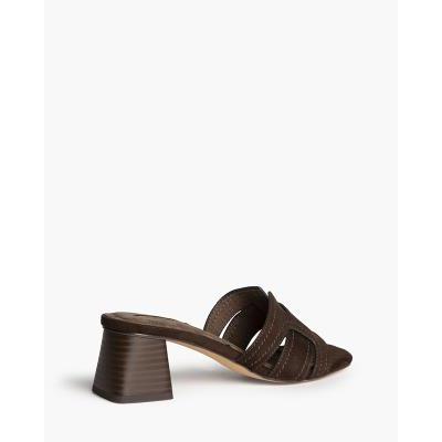 sandalia marron chocolate barata corina tacon cuadrado