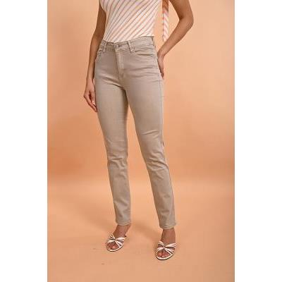 pantalón recto push-up beige