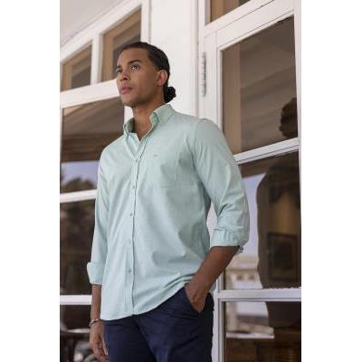 camisa verde hombre con bolsillo