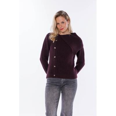 chaqueta boton lateral burdeos