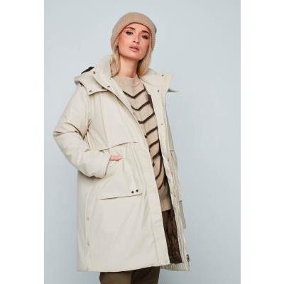 parka capucha beige dandara mujer