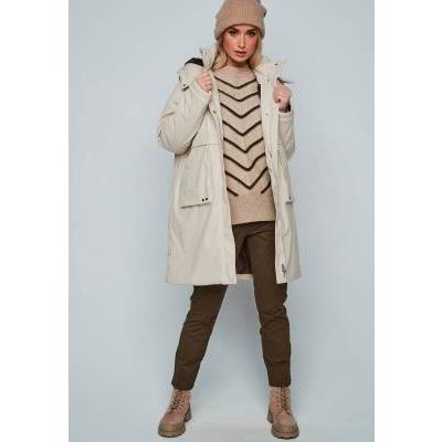 parka capucha beige dandara mujer