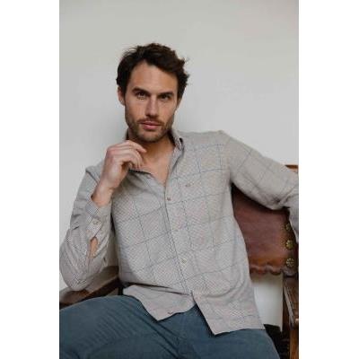 camisa villela cuadros tostado