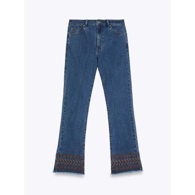 jeans crop bordado dandara