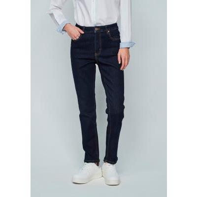 jeans tiro alto pitillo denim oscuro