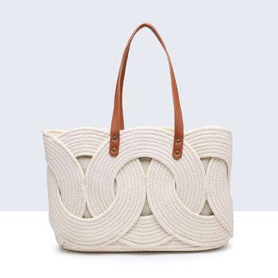 bolso cesto cuerda geometrica