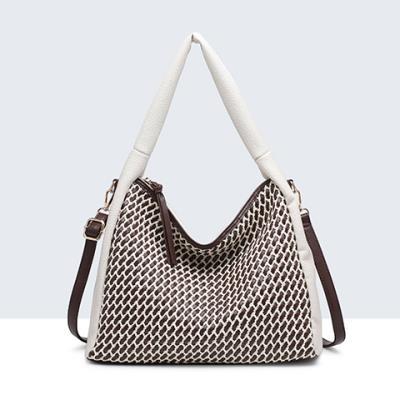 bolso shopper combi trezado hombro