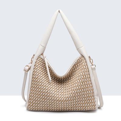 bolso shopper combi trezado hombro