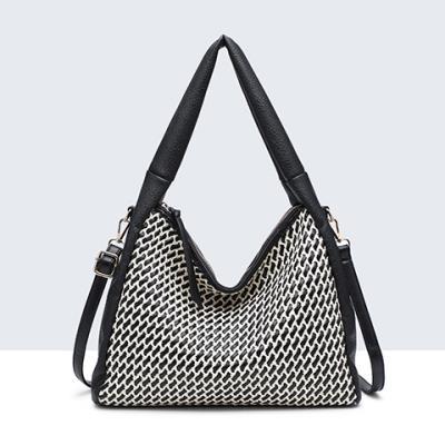 bolso shopper combi trezado hombro