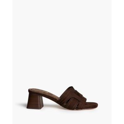 sandalia marron chocolate barata corina tacon cuadrado