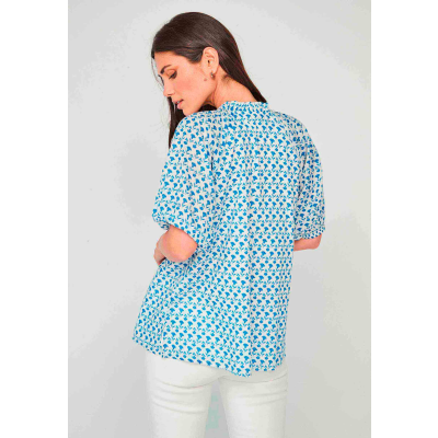 blusa flores azules dandara