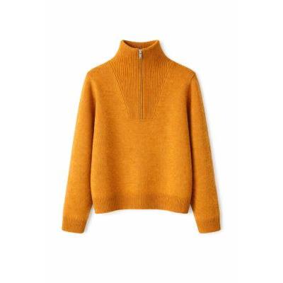 jersey-mujer-cremallera-ocre