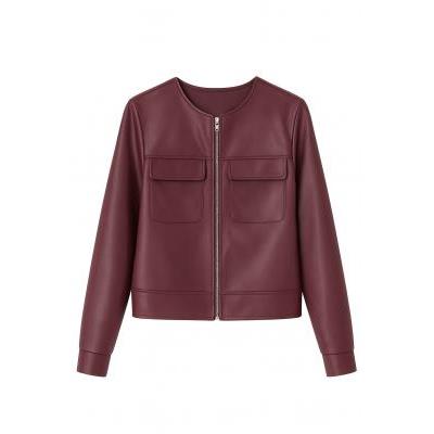 chaqueta-polipiel-mujer-burdeos-granate-dandara