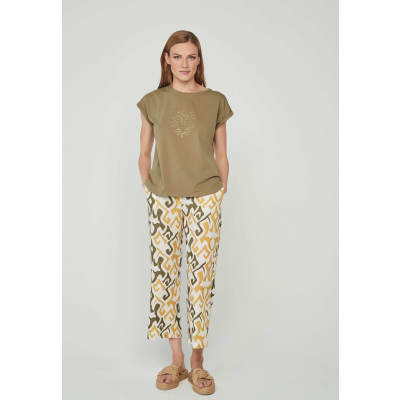 camiseta mujer verde kaki