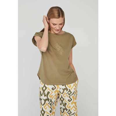 camiseta mujer verde kaki