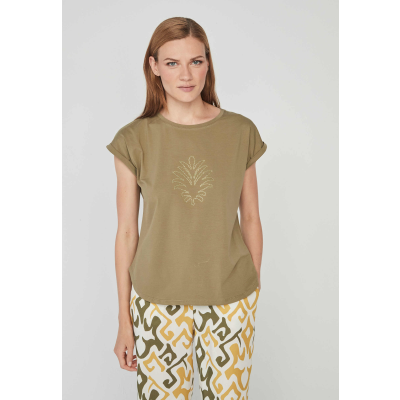 camiseta mujer verde kaki