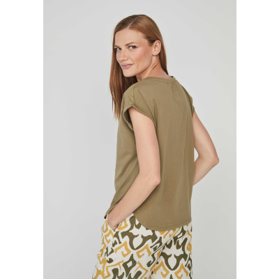 camiseta mujer verde kaki