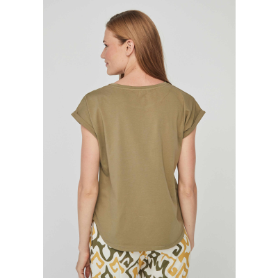 camiseta mujer verde kaki