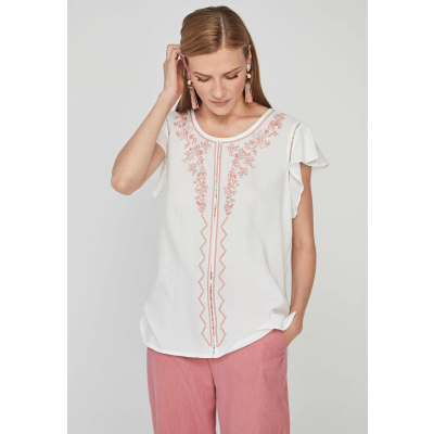blusa blanca bordado mujer