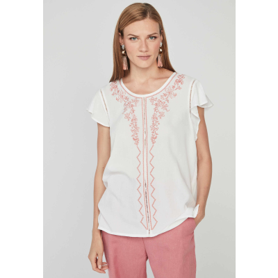 blusa blanca bordado mujer